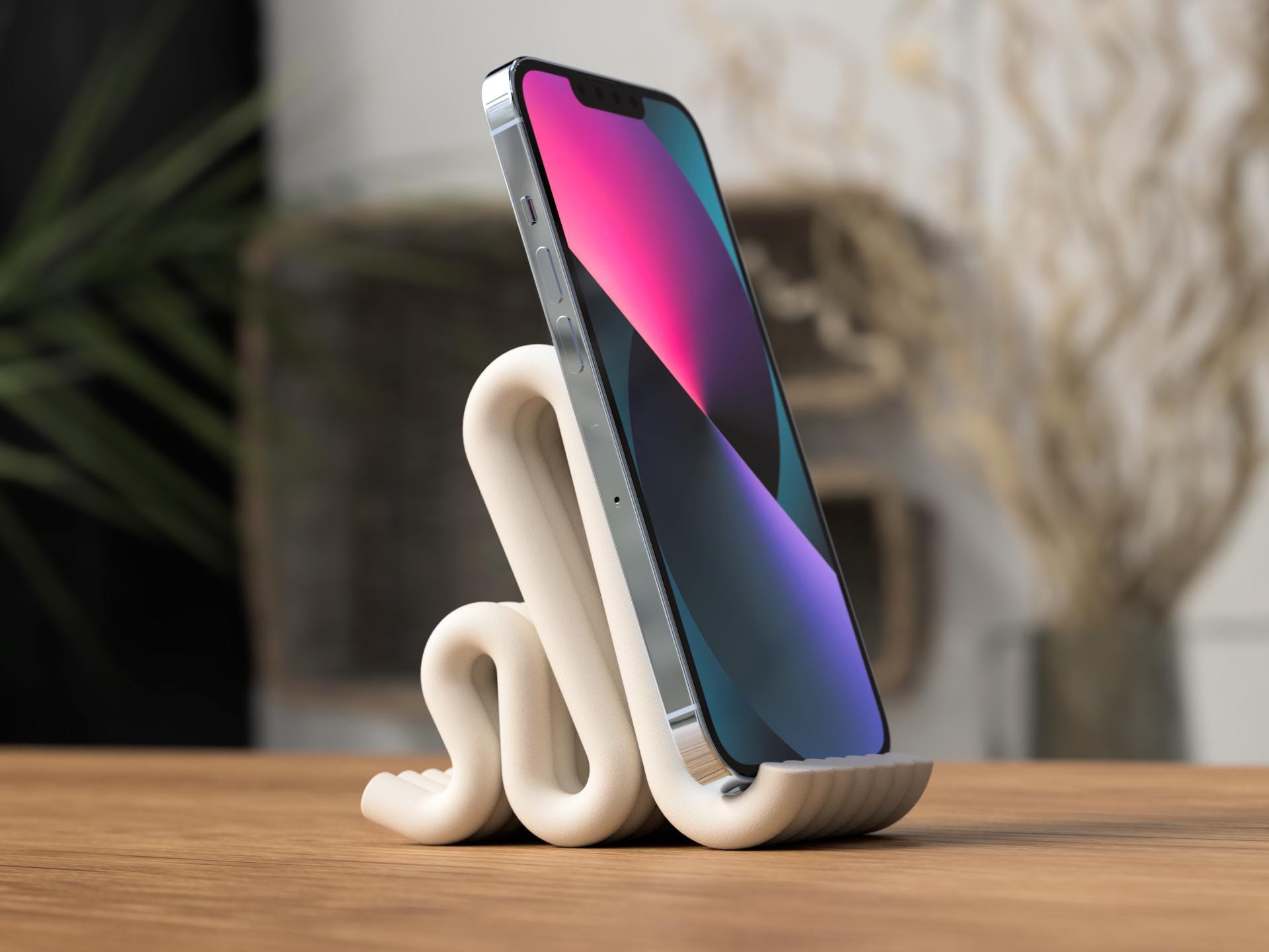 Support Téléphone Personnalisable – Design Moderne pour Bureau et Table de Chevet + Porte-clé Offert