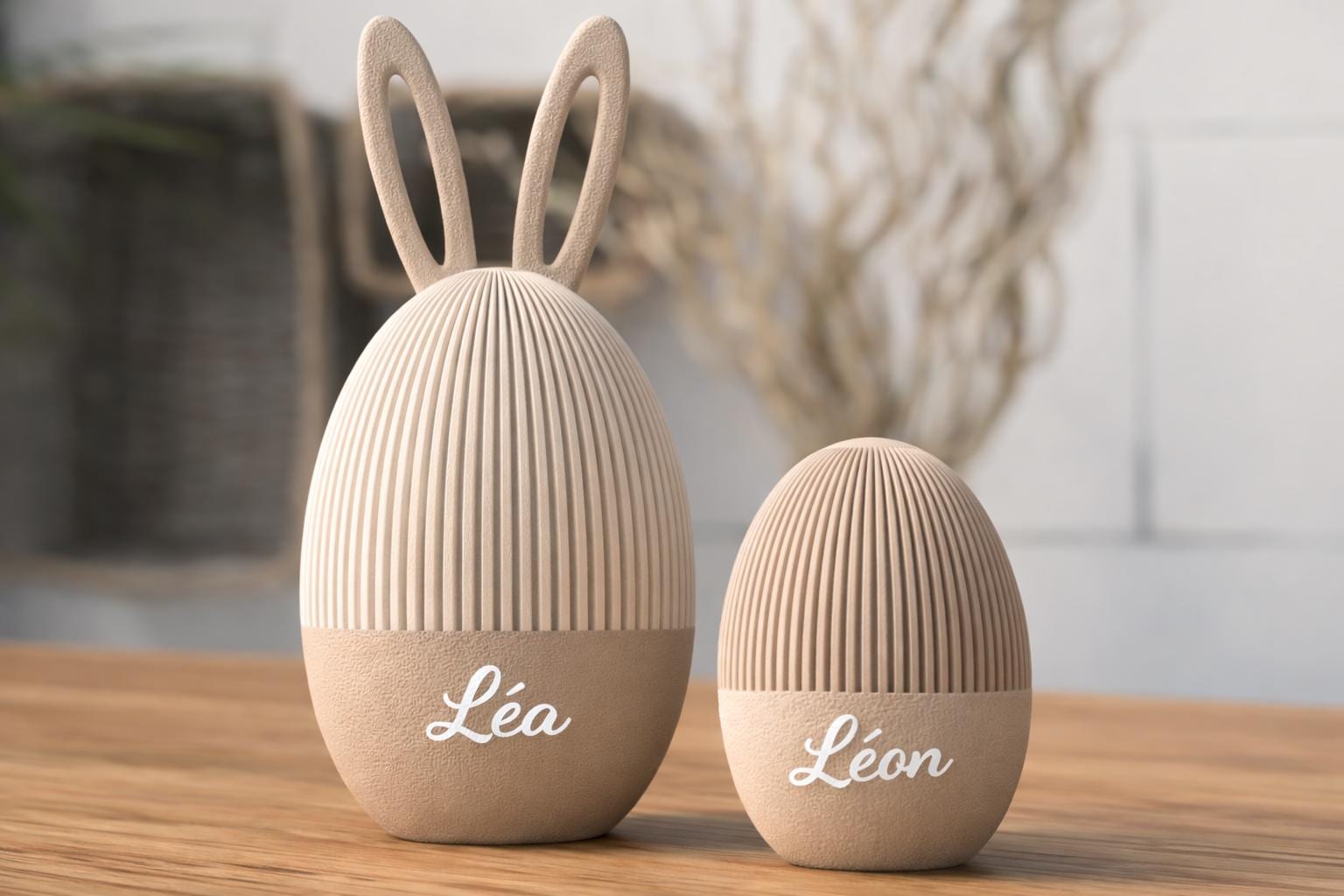 Œuf de Pâques personnalisé style Japandi – Contenant décoratif minimaliste – Easter Egg Decor & Storage