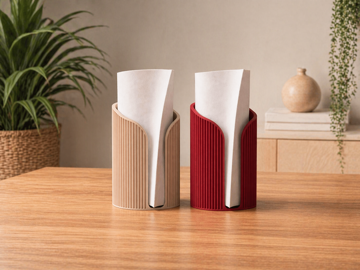 Porte Essuie-Tout Japandi – Support Papier Cuisine Design Minimaliste