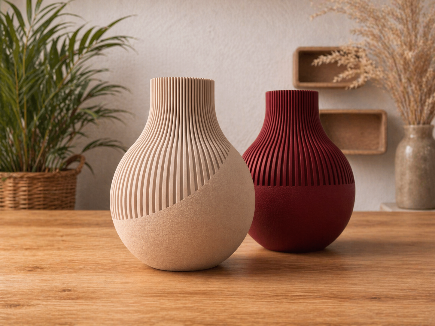 Vase Japandi Naki – Vase design minimaliste texturé pour décoration moderne