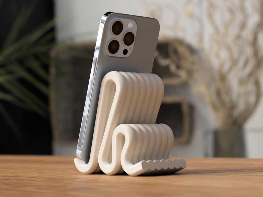 Support Téléphone Personnalisable – Design Moderne pour Bureau et Table de Chevet + Porte-clé Offert