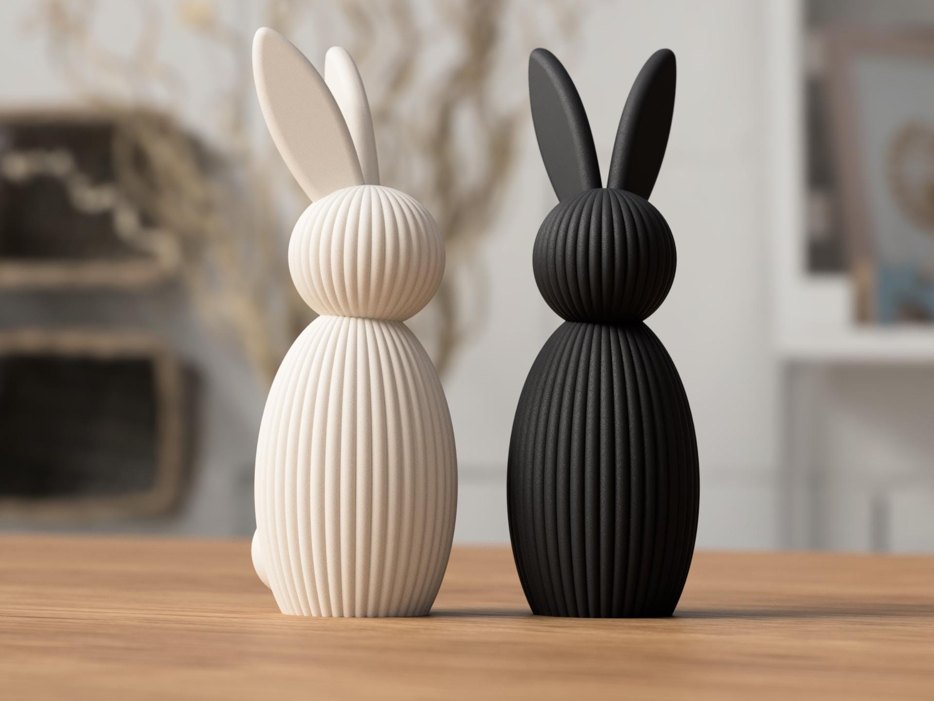 Lapin de Pâques Minimaliste – Décoration Moderne Style Japandi et Scandinave