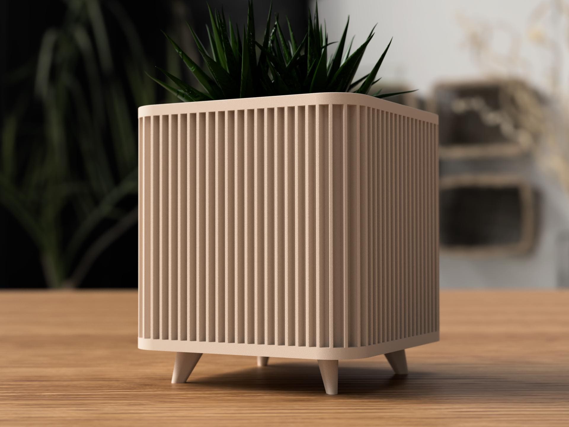 Jardinière Shikaku design moderne – Cache-pot minimaliste sur pieds – Impression 3D déco intérieure par Flexura3D
Shikaku Modern Design Planter – Minimalist Standing Pot – 3D-Printed Indoor Décor by Flexura3D