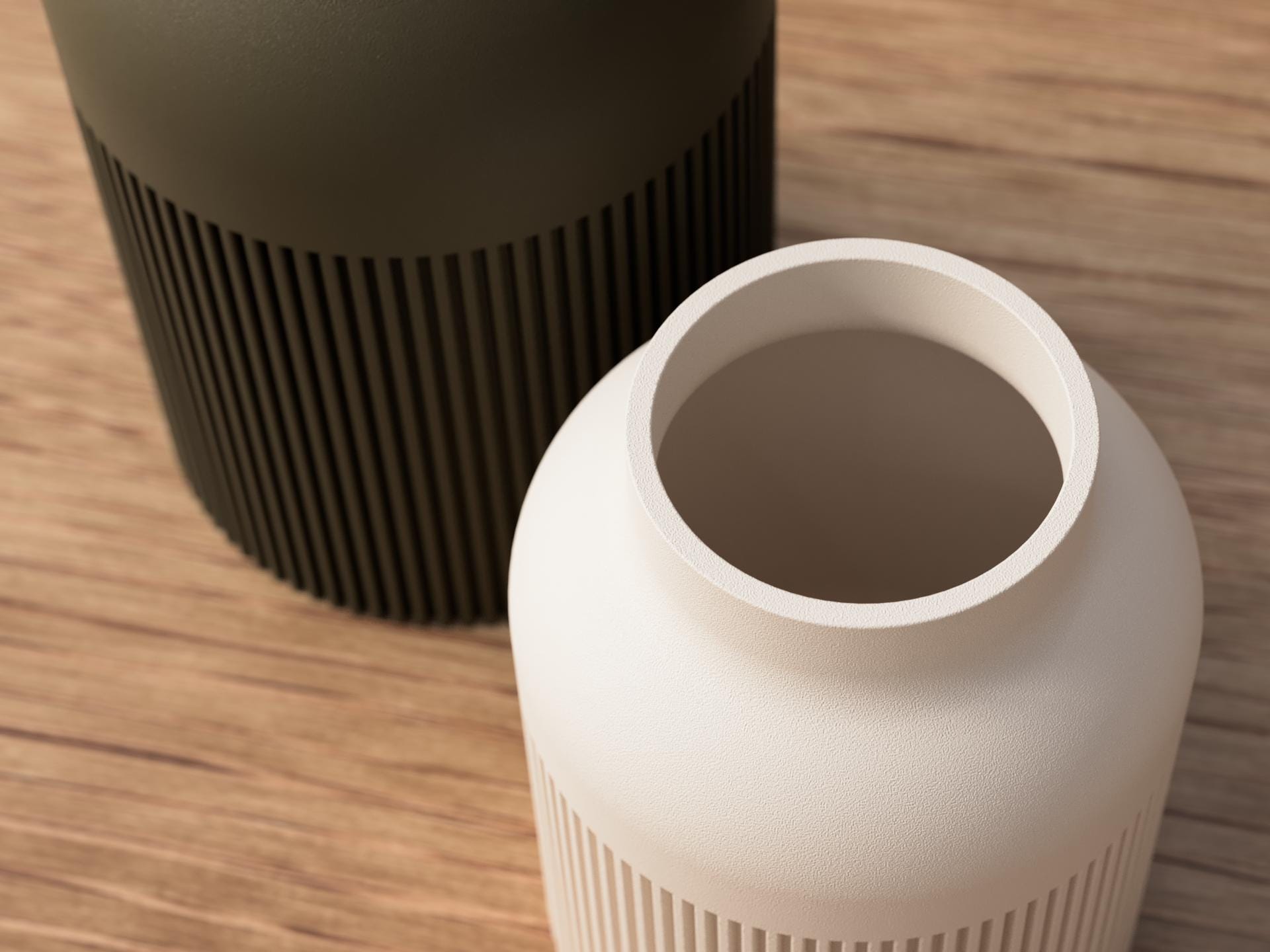 Vase Japandi Hiku au design scandinave minimaliste – Vase imprimé 3D pour fleurs séchées et pampas – Décoration moderne