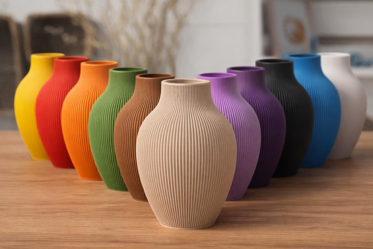 Vase Japandi Tayo au design scandinave minimaliste | Vase décoratif moderne pour fleurs séchées et pampas