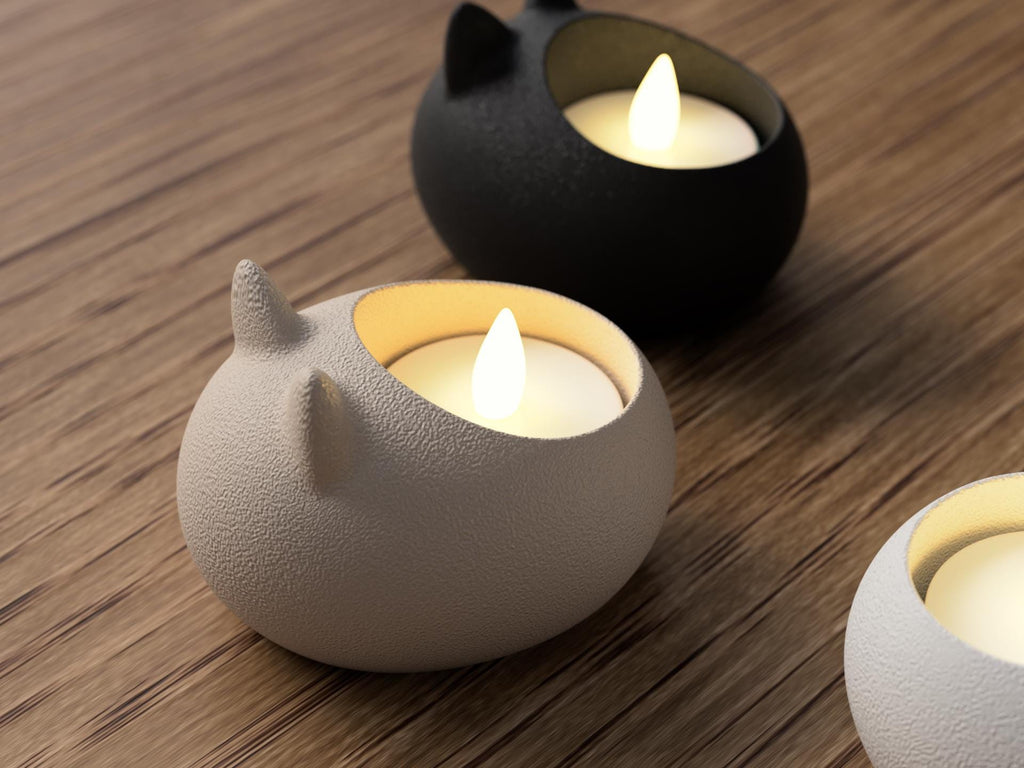 Porte-bougie LED chat – Décoration mignonne et moderne – Cat LED candle holder par Flexura3D
Cute Modern Cat LED Candle Holder by Flexura3D