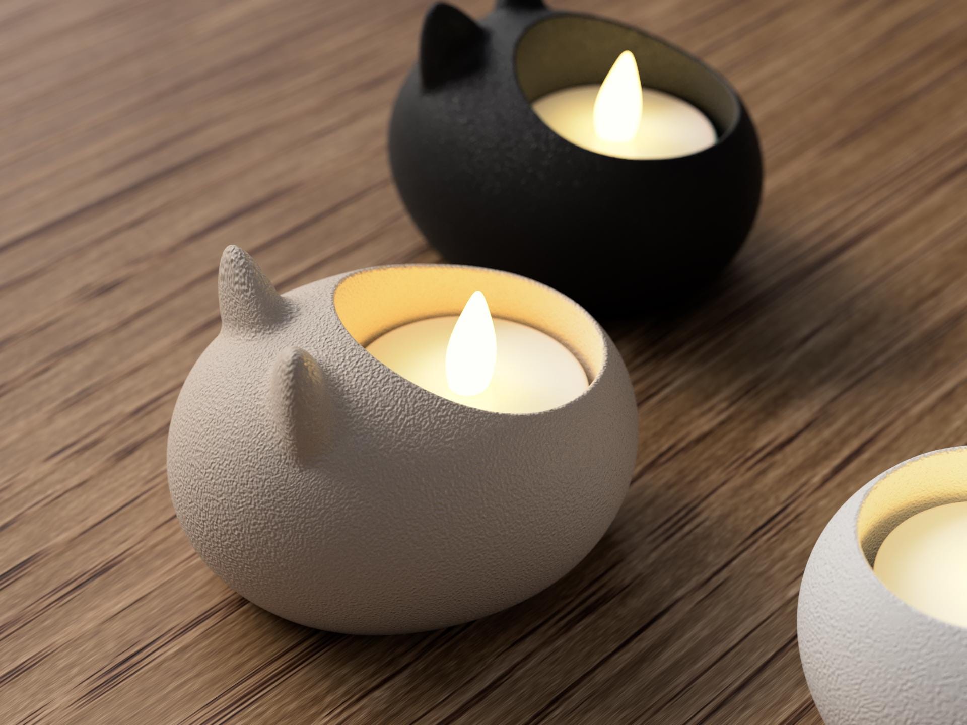 Porte-bougie LED chat – Décoration mignonne et moderne – Cat LED candle holder par Flexura3D
Cute Modern Cat LED Candle Holder by Flexura3D