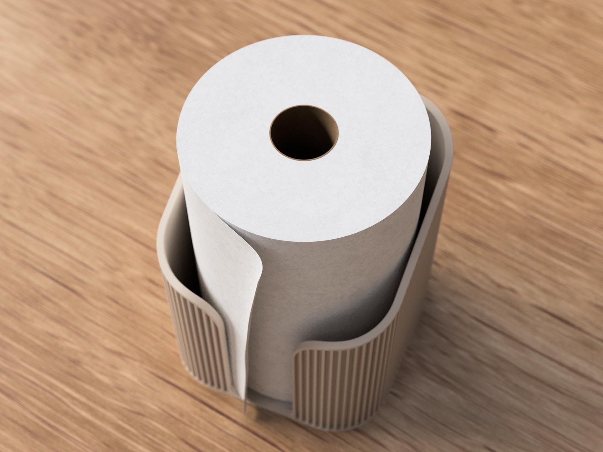 Porte-serviettes Japandi – Support essuie-tout design – Décoration minimaliste – Japandi kitchen decor par Flexura3D.
Japandi paper towel holder – Designer paper towel stand – Minimalist decoration – Japandi kitchen decor by Flexura3D.