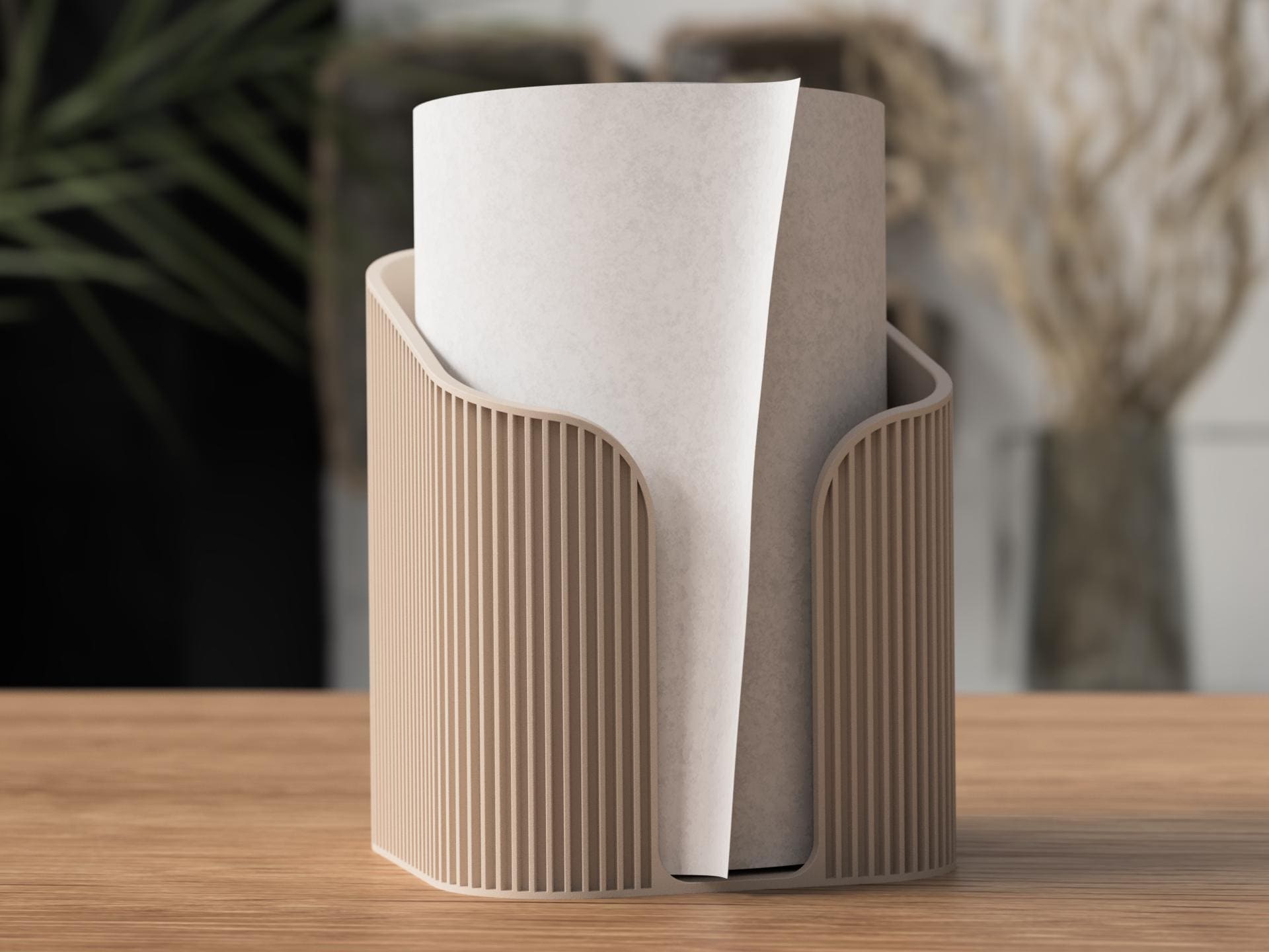 Porte-serviettes Japandi au design minimaliste – Support essuie-tout décoratif pour cuisine moderne