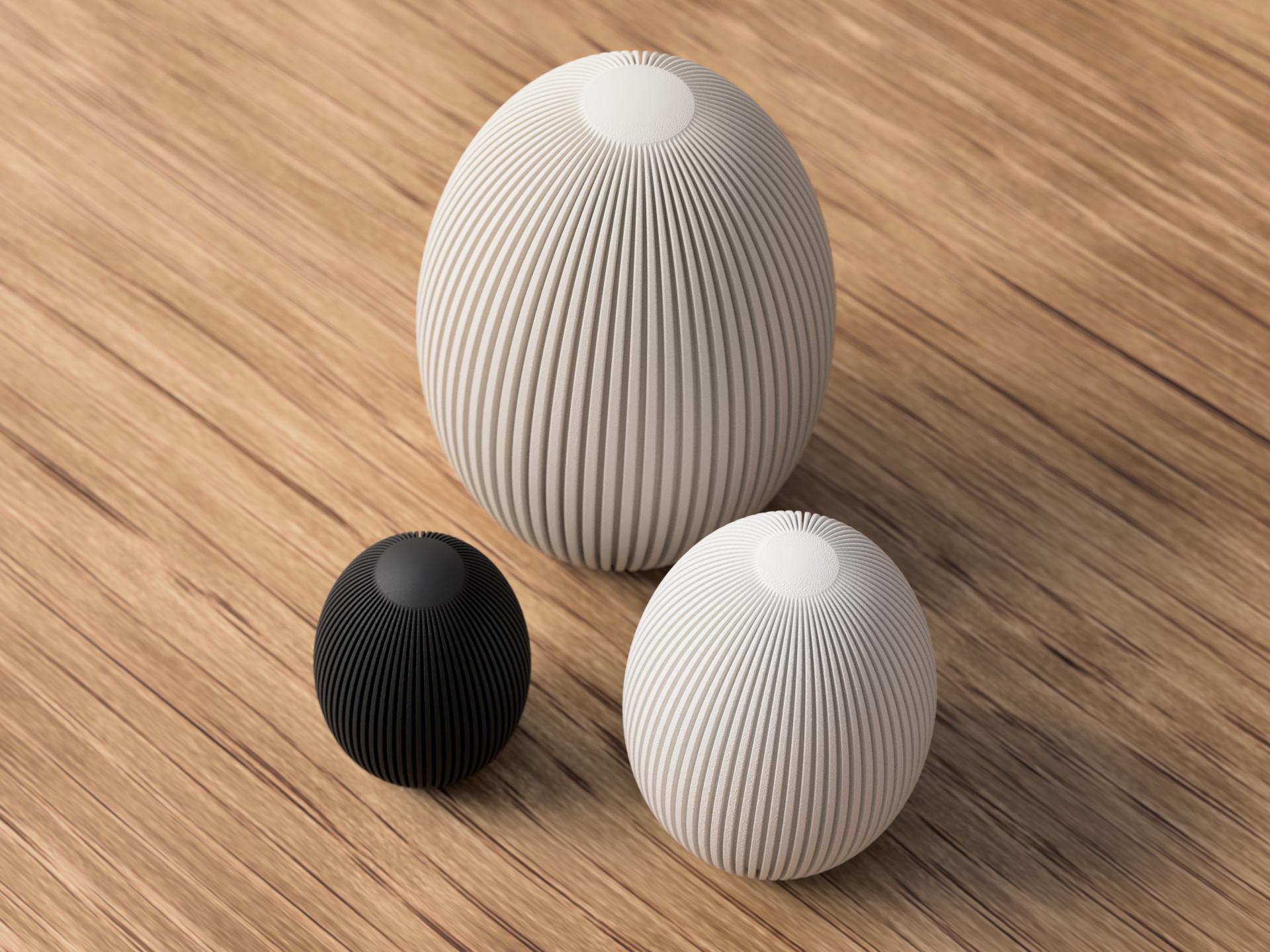 Œufs de Pâques côtelés – Décoration de Pâques moderne par Flexura3D 
Ribbed Easter eggs – Modern Easter decoration by Flexura3D