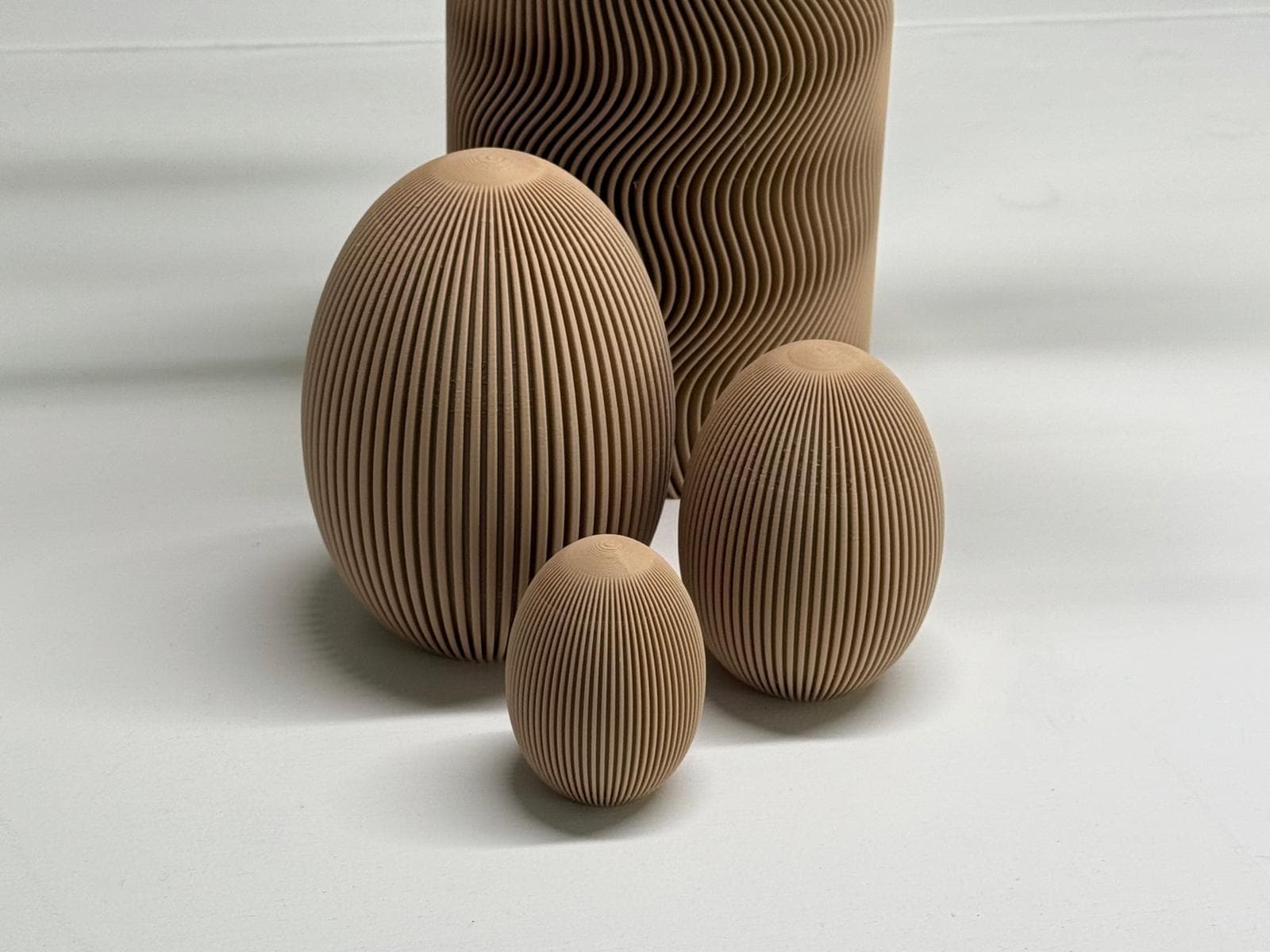 Œufs de Pâques côtelés – Décoration de Pâques moderne par Flexura3D 
Ribbed Easter eggs – Modern Easter decoration by Flexura3D