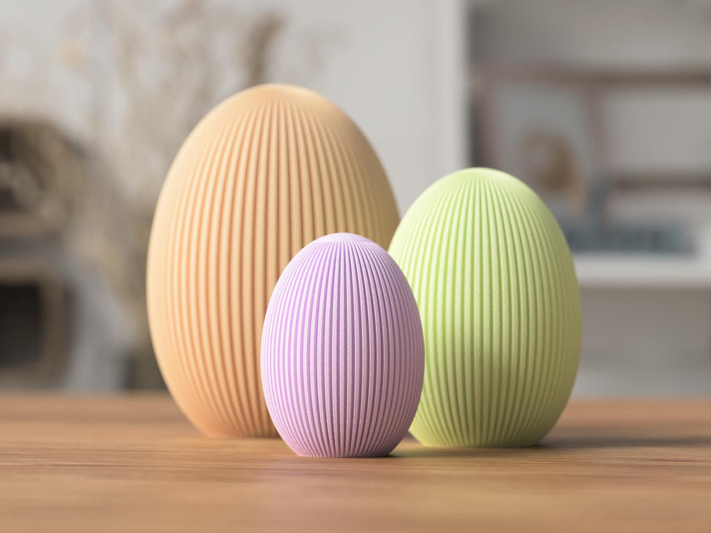 Œufs de Pâques côtelés – Décoration de Pâques moderne par Flexura3D 
Ribbed Easter eggs – Modern Easter decoration by Flexura3D