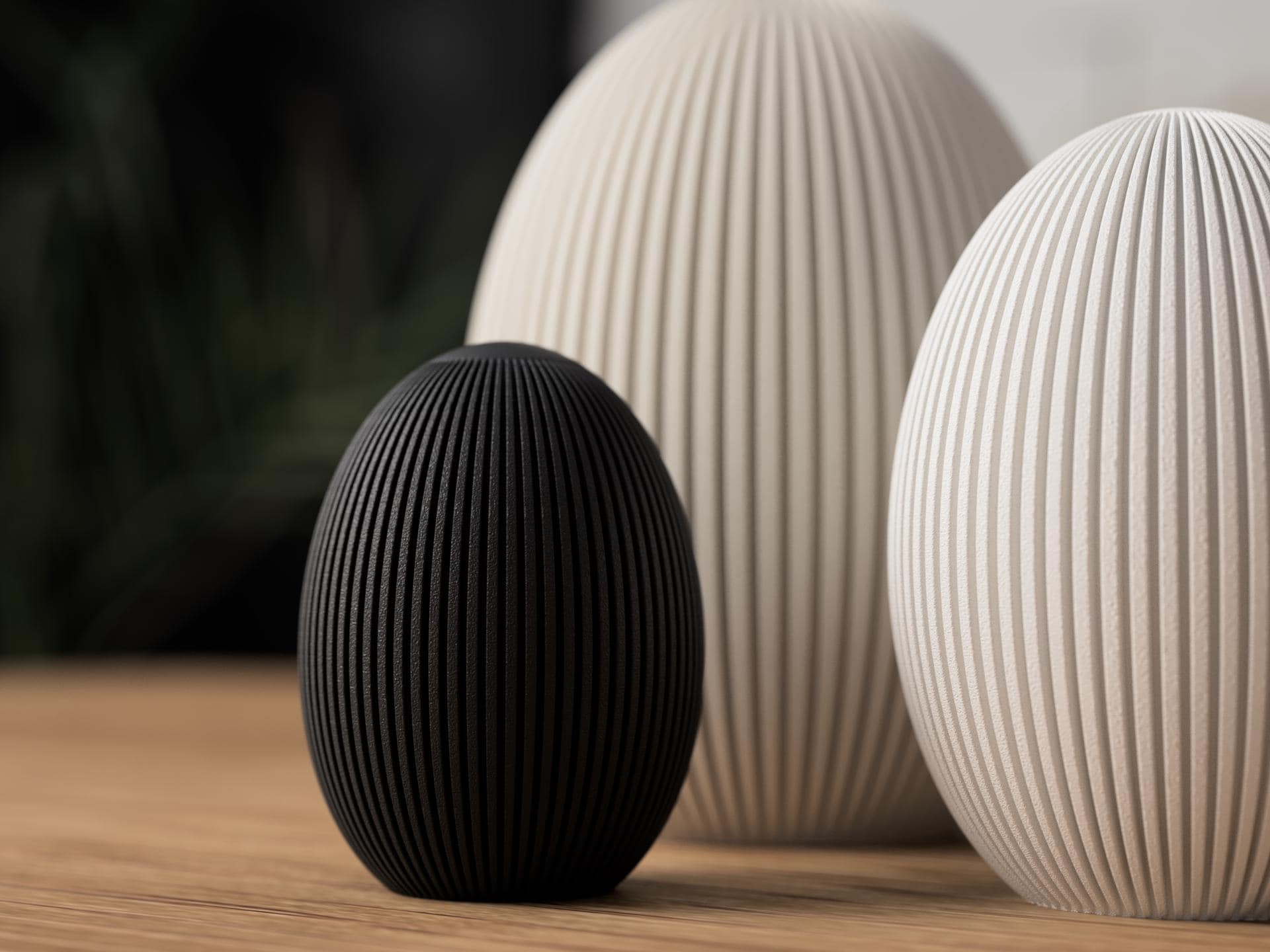 Œufs de Pâques côtelés – Décoration de Pâques moderne par Flexura3D 
Ribbed Easter eggs – Modern Easter decoration by Flexura3D