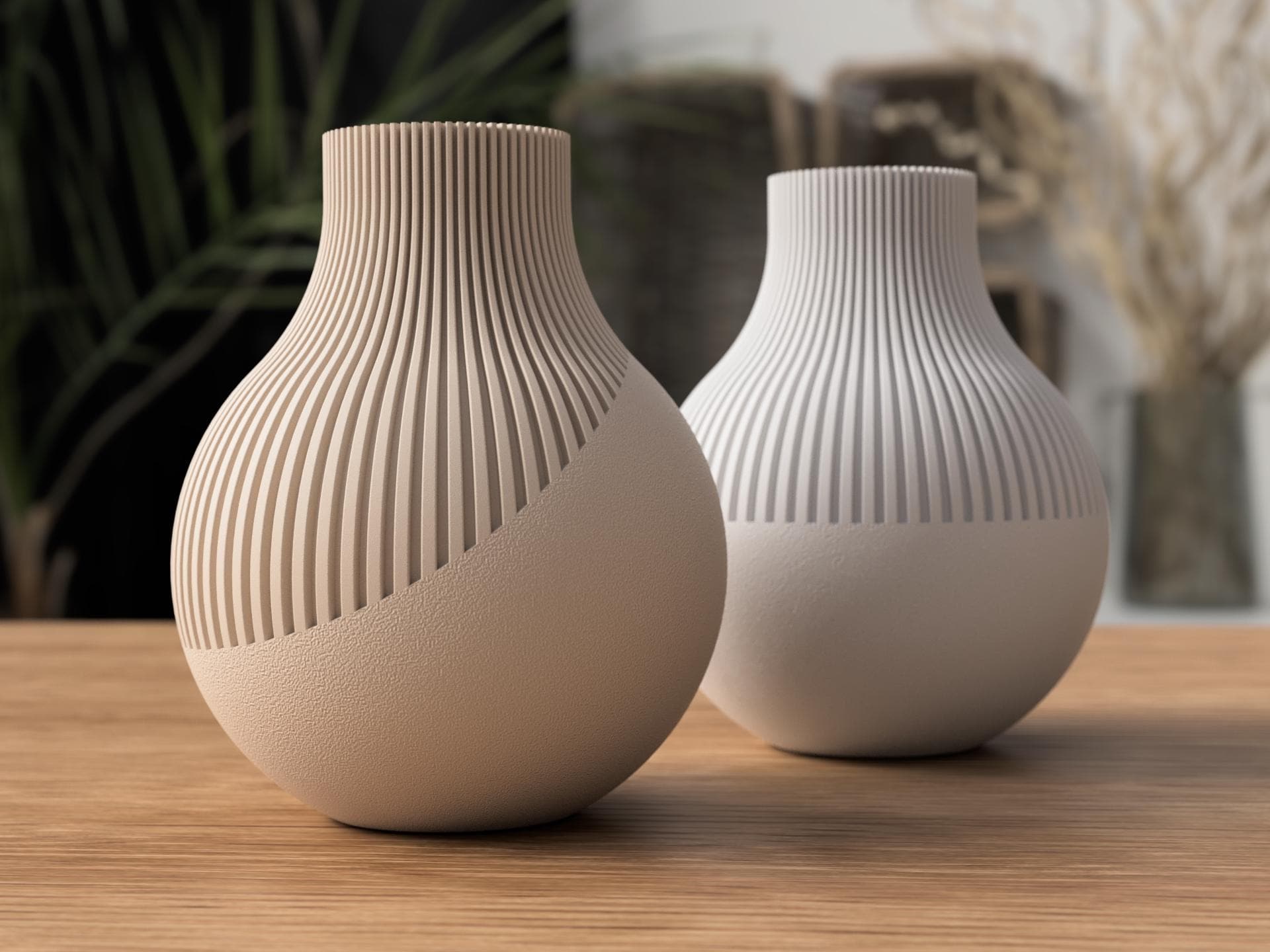 Vase Japandi Naki au design scandinave minimaliste – Vase pour fleurs séchées et pampas – Décoration moderne