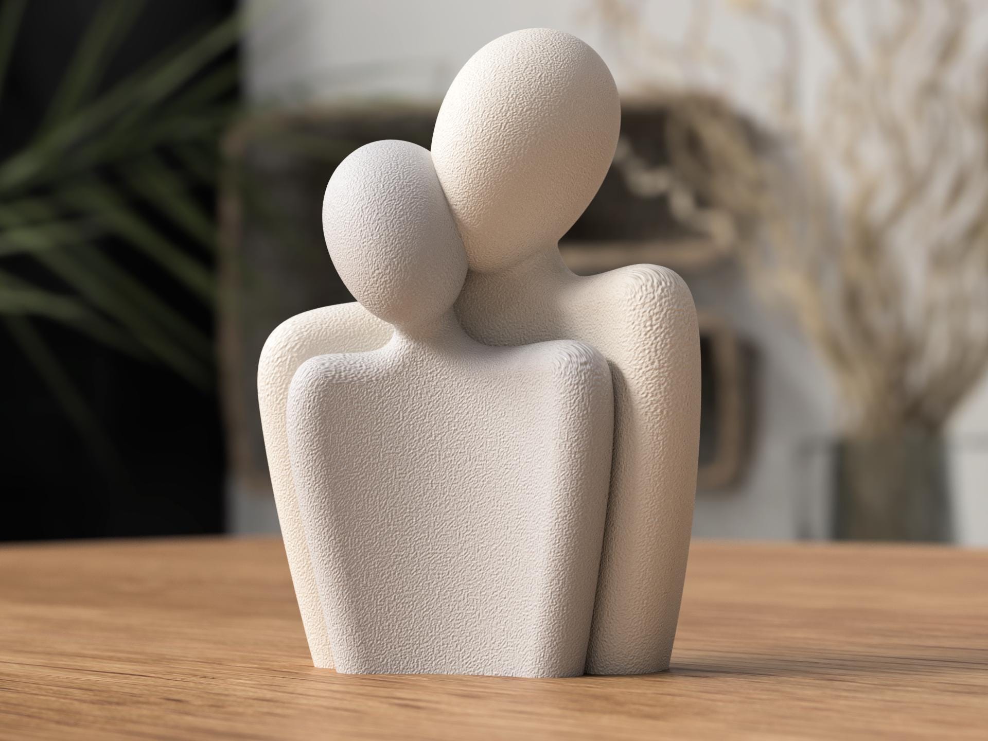 Saint-Valentin statue de couple romantique sculpture moderne d’amour pour décoration intérieure par Flexura3D. Valentine’s Day romantic couple statue, modern love sculpture for interior decoration by Flexura3D.