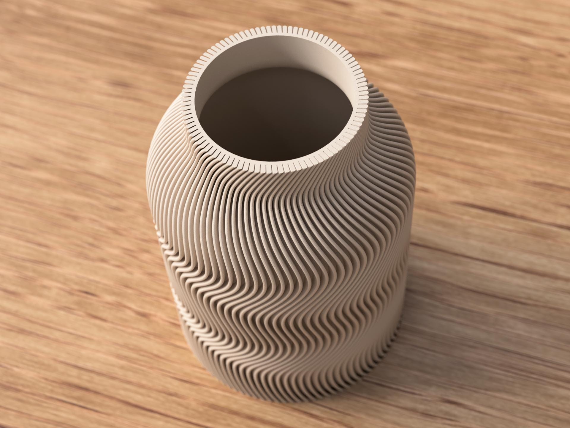 Vase Japandi Luna au design scandinave minimaliste – Vase imprimé 3D pour fleurs séchées et pampas – Décoration moderne