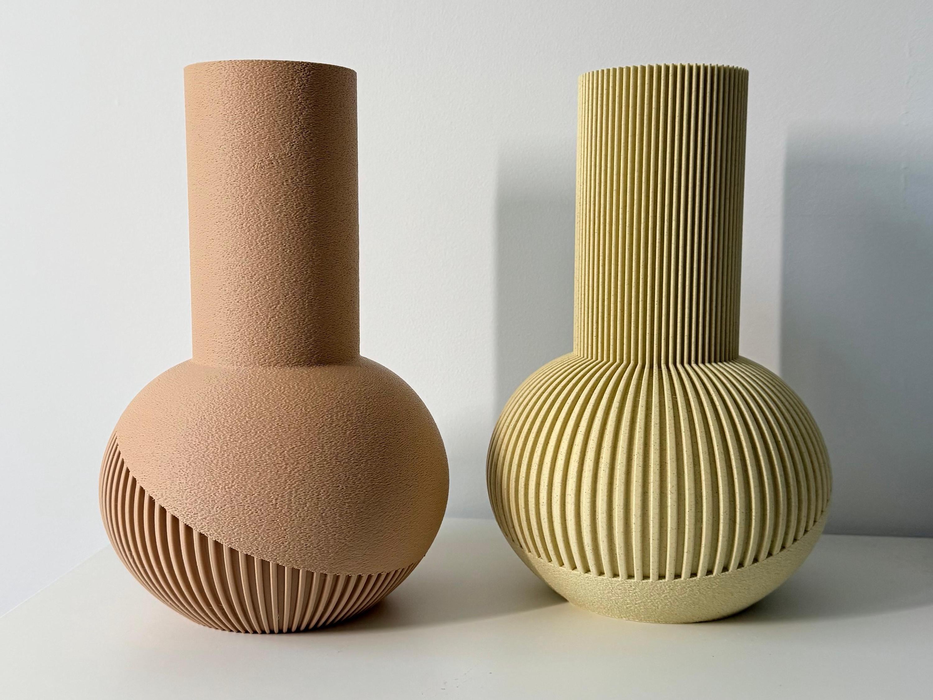 Vase Japandi Tama au design scandinave minimaliste – Vase imprimé 3D pour fleurs séchées et pampas – Décoration moderne