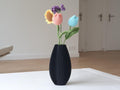 Vase moderne côtelé Japandi – Vase imprimé 3D design élégant pour fleurs séchées – Décoration intérieure contemporaine