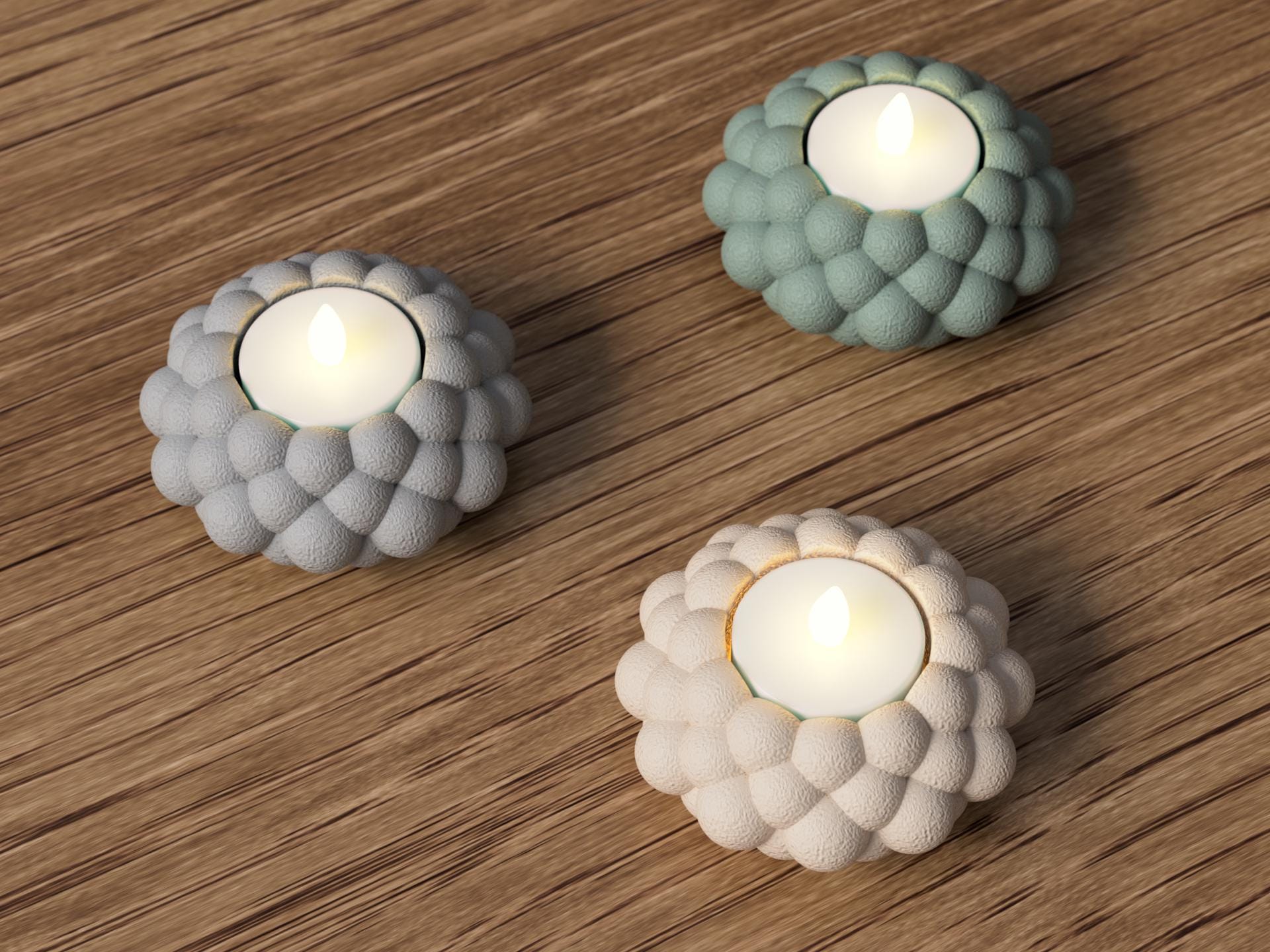 Bubble LED Tealight Holder with a Sleek Design – Modern Minimalist 3D Printed Decoration