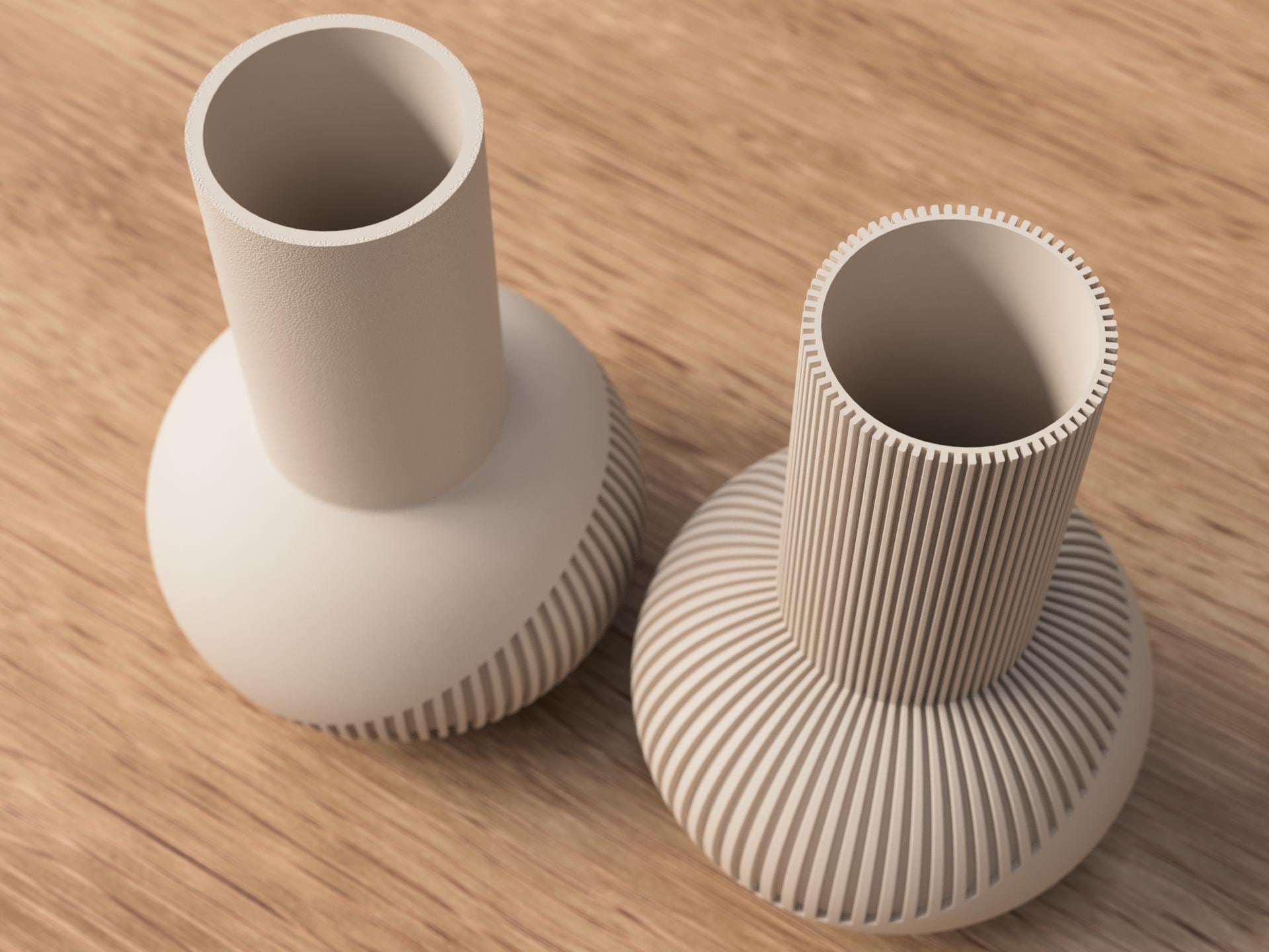 Vase Japandi Tama au design scandinave minimaliste – Vase imprimé 3D pour fleurs séchées et pampas – Décoration moderne