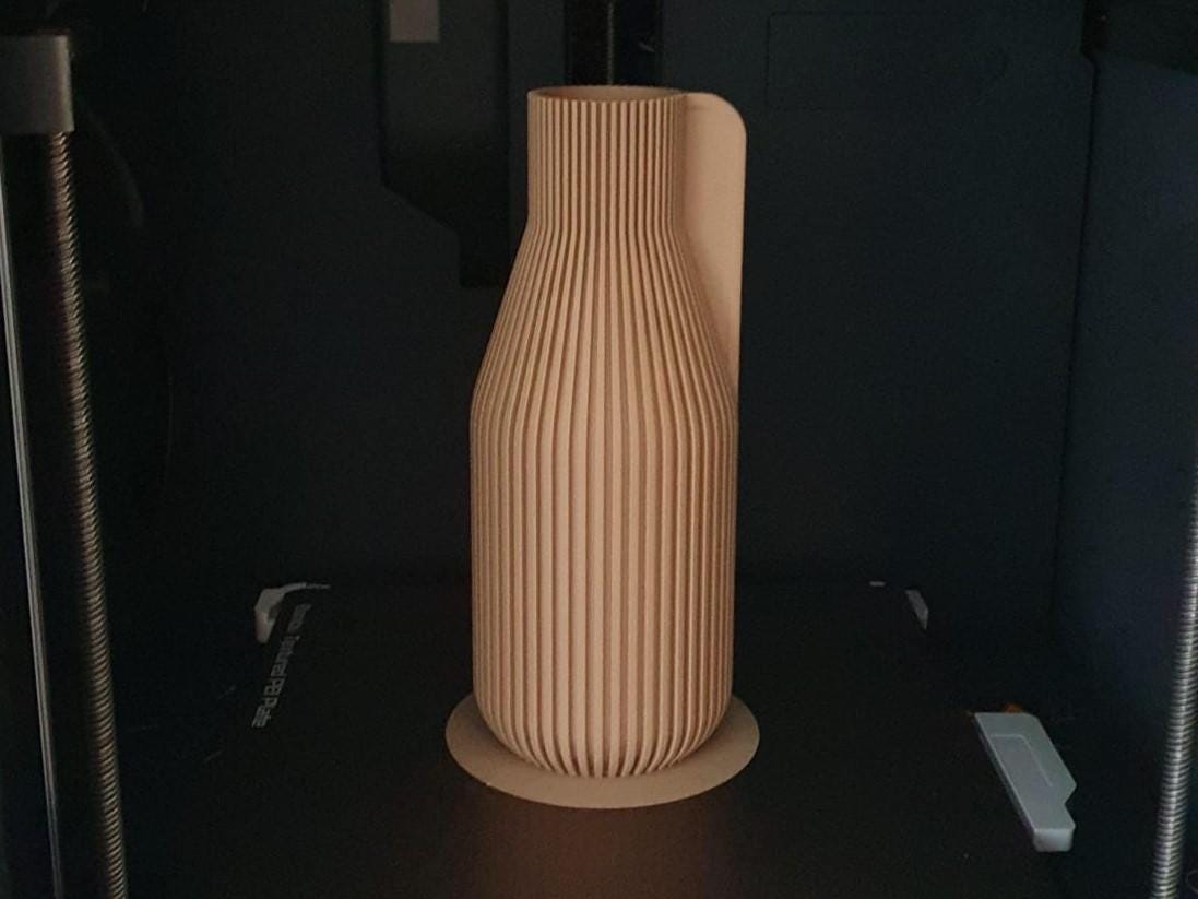 Vase minimaliste Japandi en impression 3D – Vase côtelé moderne pour fleurs séchées – Décoration intérieure scandinave