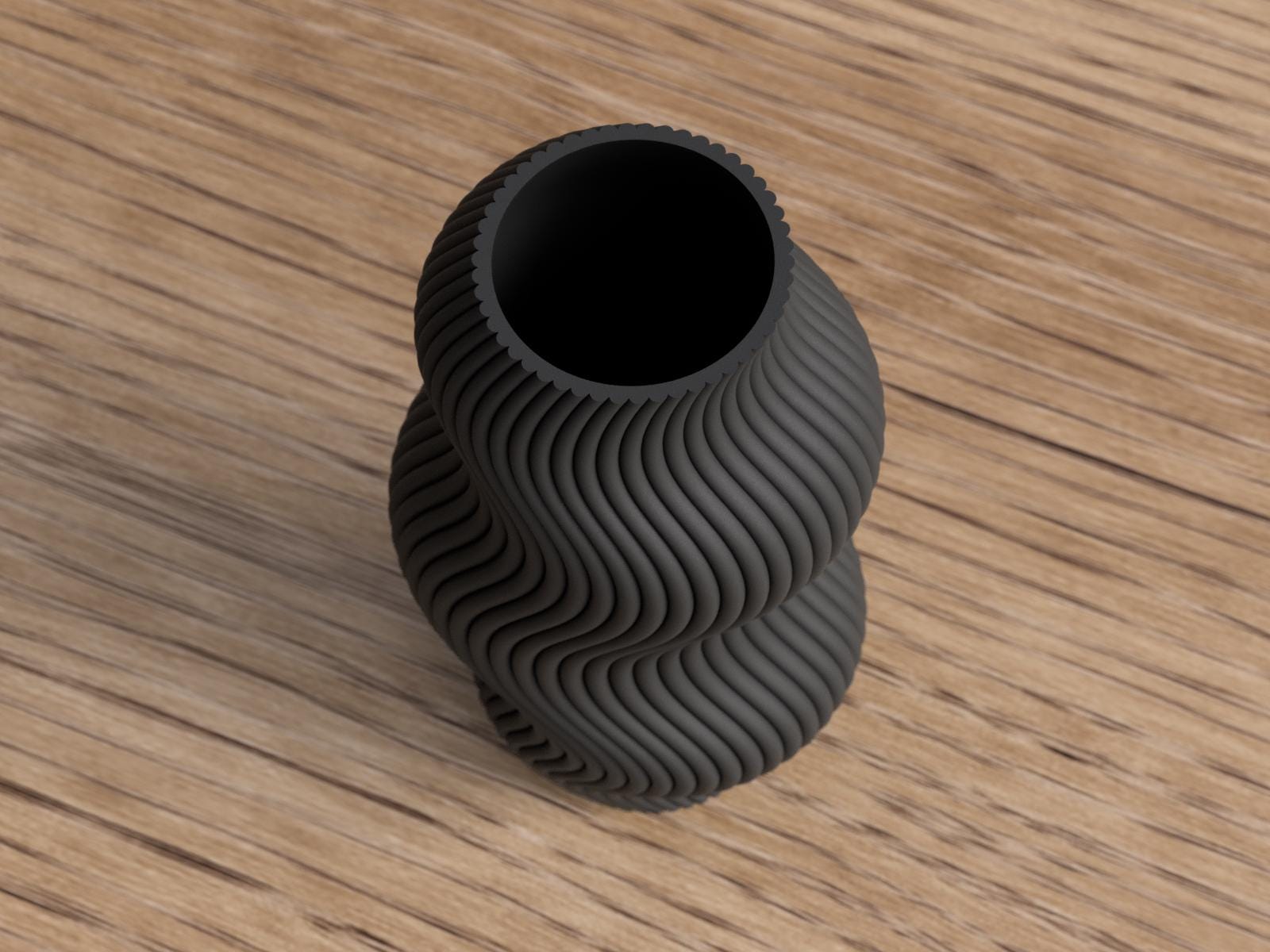 Vase ondulé au design moderne Japandi | Vase décoratif pour intérieur minimaliste – Idéal pour fleurs séchées