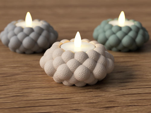 Bubble LED Tealight Holder with a Sleek Design – Modern Minimalist 3D Printed Decoration