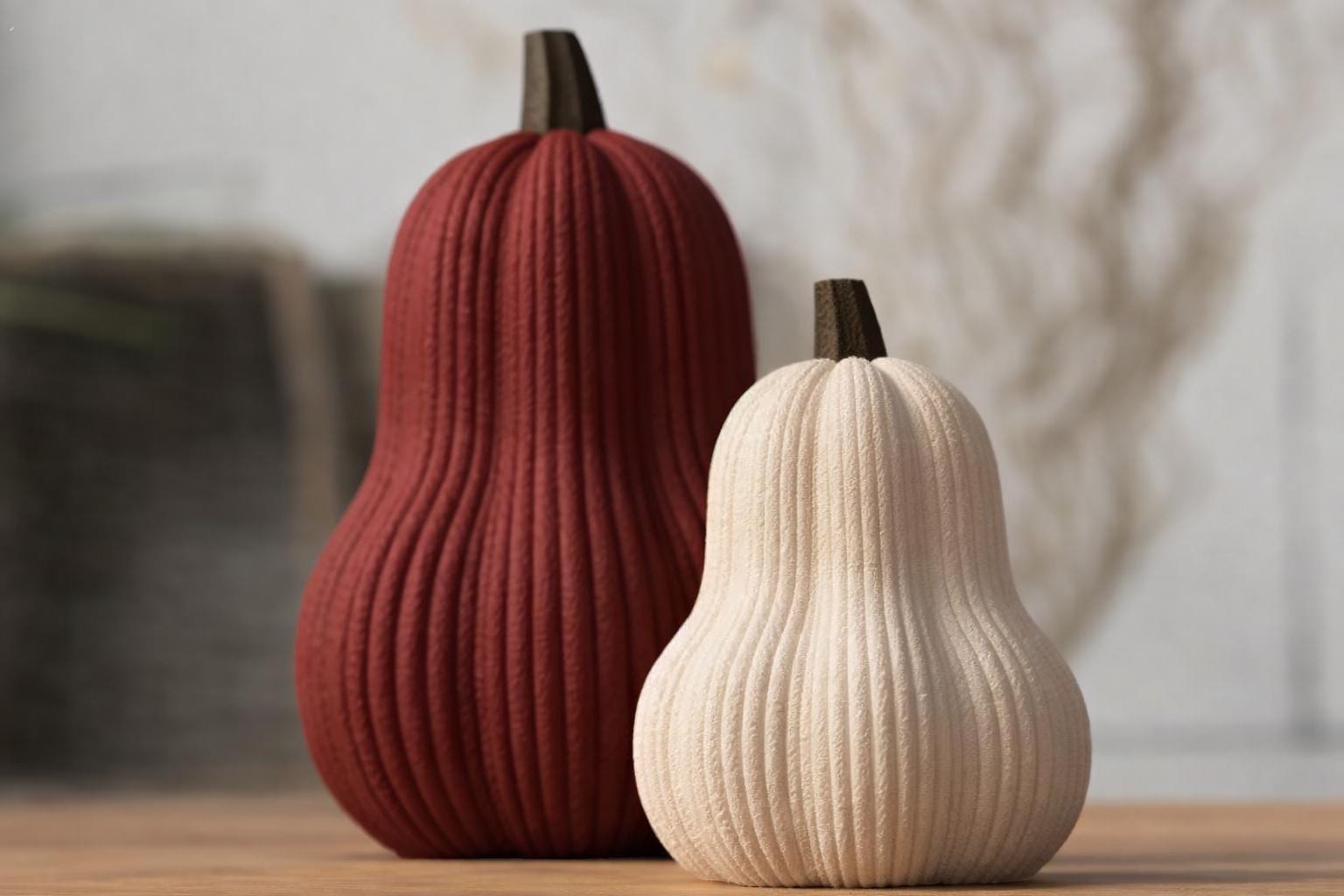 Courge décorative au design moderne | Décoration automne minimaliste style Japandi