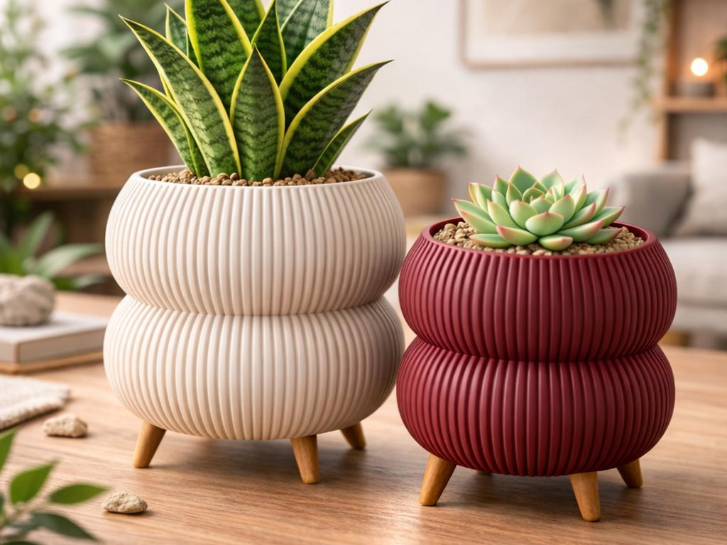Jardinière Japandi sur Pieds – Cache-pot Design Moderne pour Intérieur