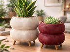 Jardinière Japandi sur Pieds – Cache-pot Design Moderne pour Intérieur